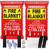 JJ CARE Fire Blanket – Pack of 4 + Gloves + Hook *New*