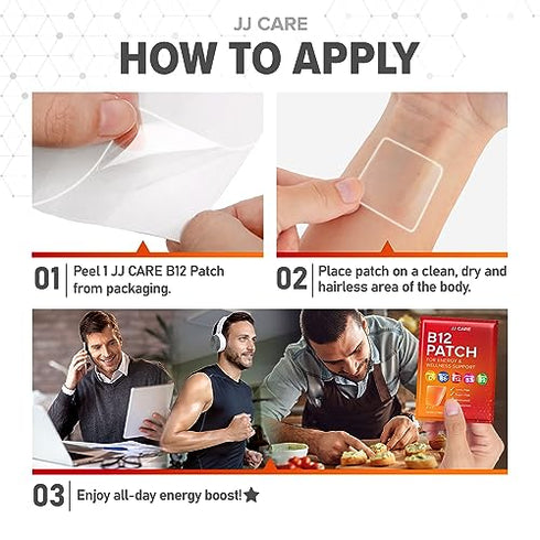 JJ CARE Topical Daily B12 Patches