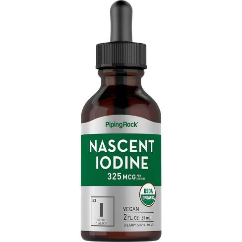 JJ CARE Nascent Iodine 2 fl.oz; Iodine Liquid Supplement Drops for Thyroid Support, Detox Cleanse, Metabolism Health; Organic Iodine Liquid Drops