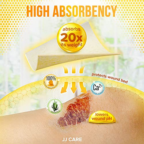 Honey Calcium Alginate Dressing (Pack of 10, 20) 2x2 IN