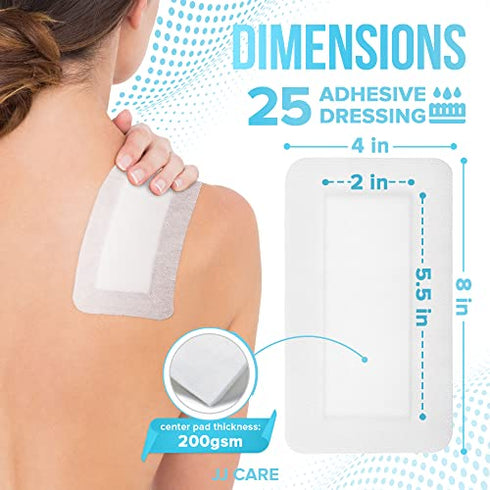 Adhesive Island Dressing 4” x 10” and 4" x 8" (Pack of 25, 50)