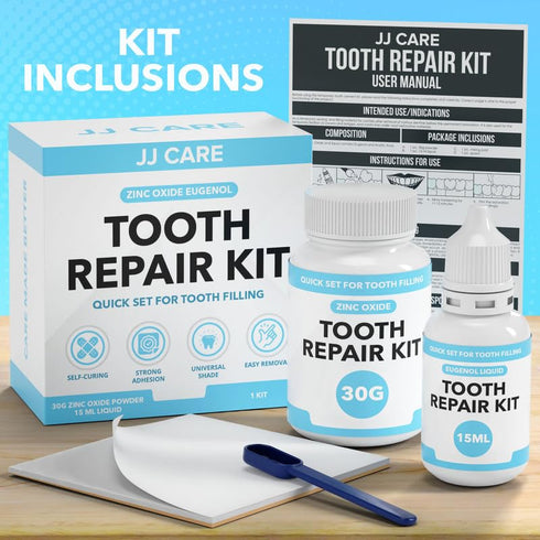 JJ CARE Tooth Repair Kit, Dental Care Kit Repair for Broken Teeth, Temporary Tooth Filling for Broken Chipped Teeth, Missing Teeth, Crown Fillings & Bridges