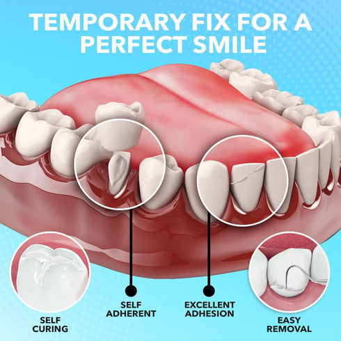 JJ CARE Tooth Repair Kit, Dental Care Kit Repair for Broken Teeth, Temporary Tooth Filling for Broken Chipped Teeth, Missing Teeth, Crown Fillings & Bridges