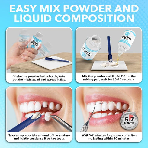 JJ CARE Tooth Repair Kit, Dental Care Kit Repair for Broken Teeth, Temporary Tooth Filling for Broken Chipped Teeth, Missing Teeth, Crown Fillings & Bridges