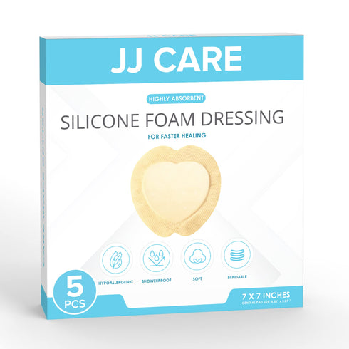 Sacrum Foam Dressing 7x7 Pack of 10, Silicone Border