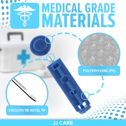 JJ CARE Twist Off Blood Lancets (Pack of 400), Sterile Lancets for Diabetes Testing, Lancets for Blood Testing, 30-gauge lancets for Lancing Device, Triple Beveled Tip Lancets