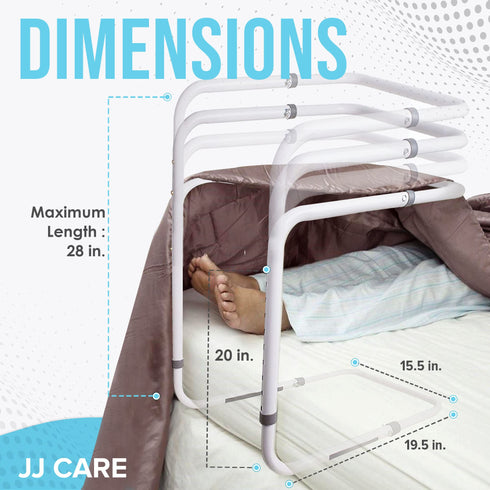 JJ CARE Blanket Lifters for Feet - Steel and Aluminum Blanket Lifter for Foot of Bed - Adjustable Blanket Lifter 20 to 28 inches for Elderly, Foot Cramping, Surgery Recovery, and Arthritis
