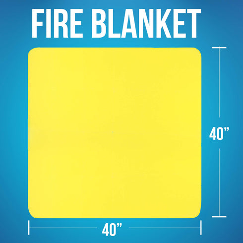 JJ CARE Upgraded Fire Blanket for Home 40"x40" with 3 Hooks & 3 Gloves, Fire Suppression Blanket, Emergency Fire Blanket for People, Fire Blanket Kitchen, Emergency Use - Yellow