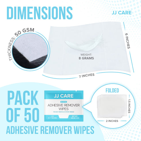 Adhesive Remover Wipes Pack of 100, 6"x7"