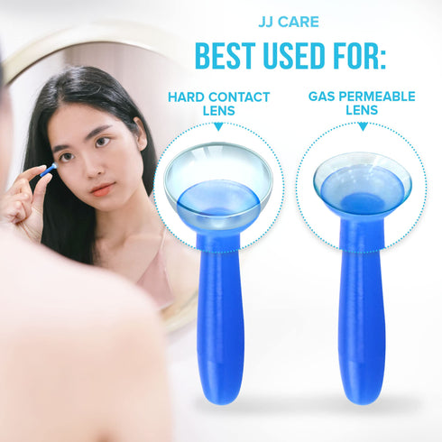 JJ CARE Contact Lens Applicator - Pack of 4 Contact Lens Remover Suction Tool for Hard Lenses, Silicone Rubber Eye Contact Plunger for Hard Contacts, Contact Removal Tool for Permeable Gas Lenses