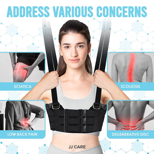 JJ CARE Spinal Decompression Harness, Hanging Upside down Back Stretcher for Lower Pain Relief, Back Traction & Spine Decompression of Bulging, Degenerative and Herniated Disc.