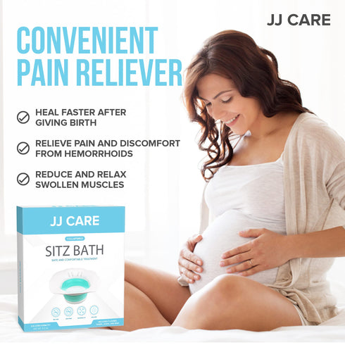 JJ CARE Sitz Bath, Collapsible Sitz Bath for Toilet Seat, Sitz Bath Tub Bundle, Perineum Care Sitz Bath Kit, Sitz Bath Hemorrhoids Treatment, Yoni Steam Seat for Toilet Bowl