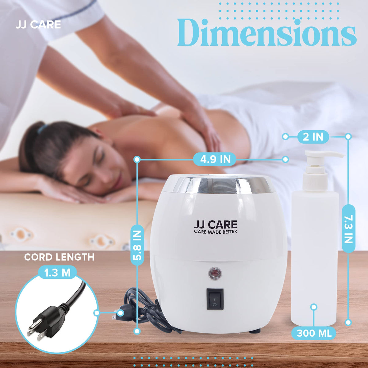 JJ CARE Lotion Warmer w/ 300ml Oil Warmer Pump Bottle, Massage Oil War JJ CARE USA JJ CARE Lotion Warmer w/ 300ml Oil Warmer Pump Bottle, Massage Oil War JJ CARE USA