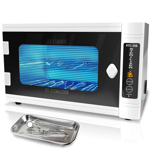 JJ CARE UV Sterilizer 8-Liter Capacity, UV Light 99% Sterilization Killing Efficiency, UV Sterilizer Cabinet for Salon, Spa, Office and At Home Use, Professional Tabletop UV Sterilizer