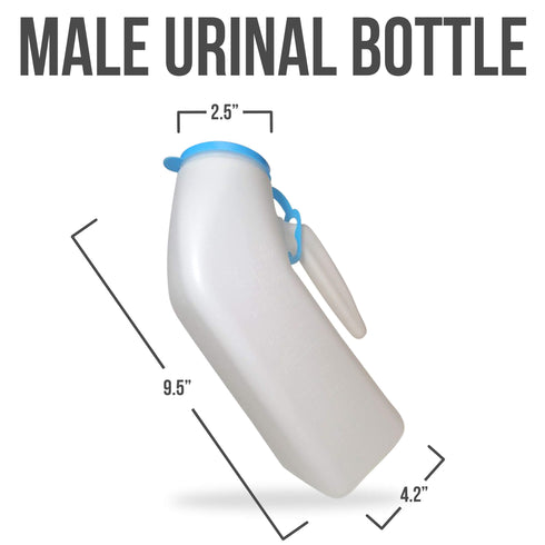 JJ CARE Portable Urinals for Men Spill Proof - Plastic Urine Bottles for Men - Car Travel Pee Bottle Male Urinal for Seniors