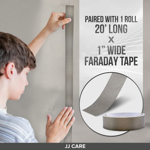 Faraday Fabric 44"x20 ft with Tape & Instructions