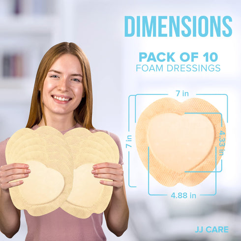 Sacrum Foam Dressing 7x7 Pack of 10, Waterproof