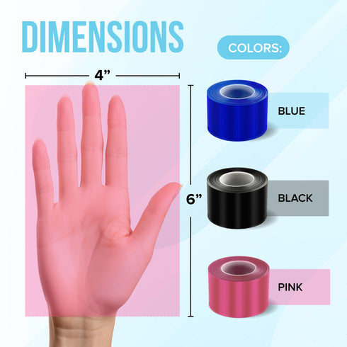 JJ CARE Barrier Film (1500 Sheets) Pink, No Sting Barrier Tape, Protective Tattoo Plastic Wrap, Self-Adhesive Barrier Film Tattoo for Dental, Tattoo, Make Up with Film Dispenser