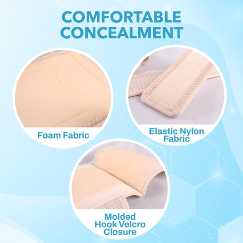 JJ CARE Feeding Tube Belt (Large), Breathable PEG Tube Belt, Nylon Fabric Gtube Belt Compatible with PEG Tubes and Gastrostomy Tubes, Adjustable and Washable G Tube Holder