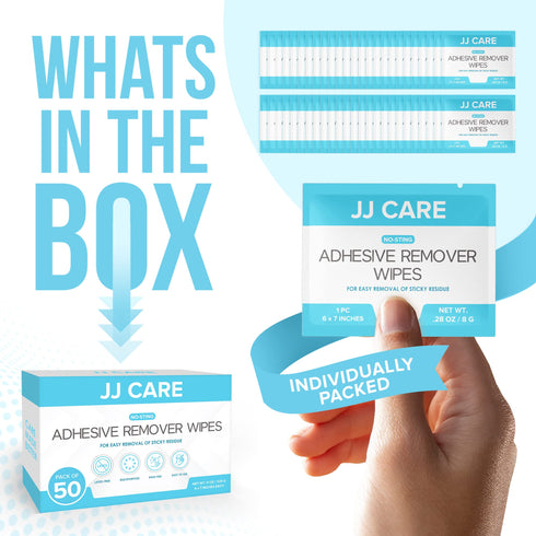 Adhesive Remover Wipes Pack of 100, 6"x7"