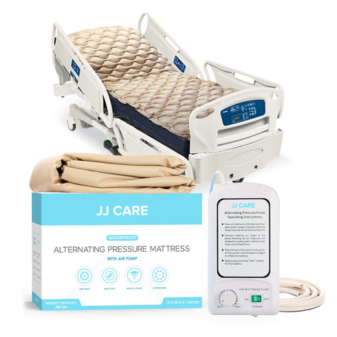 JJ CARE Alternating Pressure Mattress - 79"x35" Comfortable Hospital Bed Mattress Topper with Electric Pump - Pressure Relief Mattress Topper for Bedridden People's Bed Sores