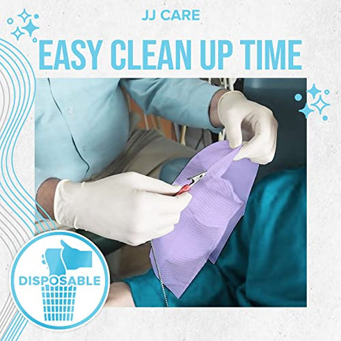 JJ CARE Dental Bibs 13" x 18" (Pack of 125, 250, and 500) - PURPLE