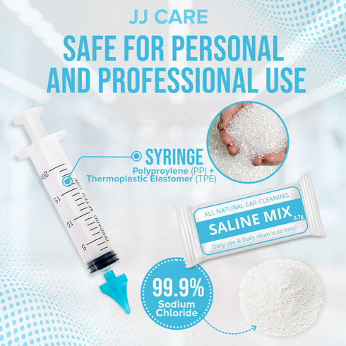 JJ CARE Ear Wax Removal Syringe (Set of 1) 20ml Capacity, Ear Wax Removal Kit, Ear Cleaner Kit, Tri-Stream Ear Syringe Irrigation Kit, Earwax Removal Syringe with 4 Rubber Tips