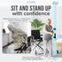 JJ CARE Transfer Pole - Floor to Ceiling Grab Bar with Adjustable Handle Height, 7 to 10 ft Grab Bar Pole for Elderly, Stability Rail with 4 Reflective Stickers on Handle, Supports Up to 220 lbs