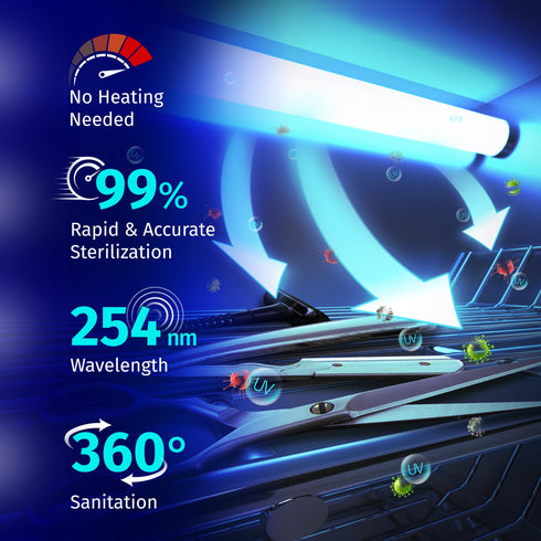 JJ CARE UV Sterilizer 8 Liter Capacity, UV Light 99% Sterilization Killing Efficiency, LED Timer UV Sterilizer Cabinet for Salon, Spa, Office and At Home Use, Professional Tabletop UV Sterilizer,