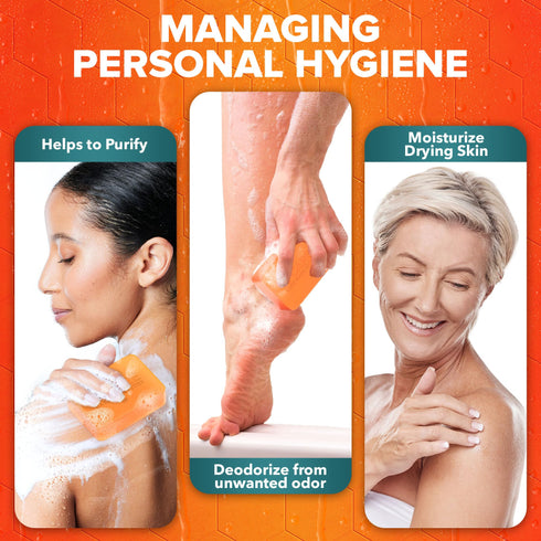 JJ CARE Persimmon Soap (Pack of 2) 2.8 oz., Persimmon Soap for Body Odor, Nonenal Soap Odor Eliminating Persimmon Soap Bar, Persimmon Deodorizing Soap for Women with Green Tea Extract