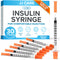 JJ CARE Disposable Syringe Pack (30 Count) – 1cc/mL, 30G 1/2", Ultra-Fine, Single-Use, Sterile & Individually Wrapped