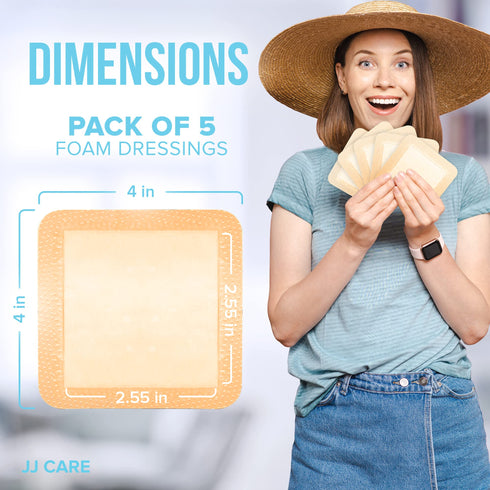 Silicone Foam Dressing 4x4 Pack of 5