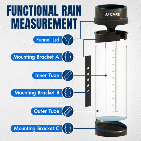 JJ CARE Rain Gauge 11’’ inches Rainfall Capacity, Rain Gauge Outdoor for Rainfall, Rain Gauge Measure for Garden, Lawn and Outdoor Yard, Weather Rain Gauge Collector