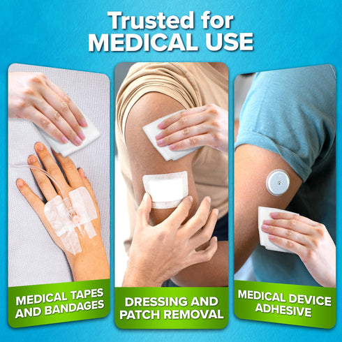 JJ Care Adhesive Remover Wipes (Pack of 100), Adhesive Remover for Skin, No Sting Medical Adhesive Remover, Ostomy Adhesive Remover