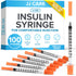 JJ CARE Disposable Syringes (Pack of 100) 0.3cc/ml – 31G 5/16", U-100, Sterile Insulin Syringe, Individually Wrapped Ultra Fine Single Use Diabetic Syringes