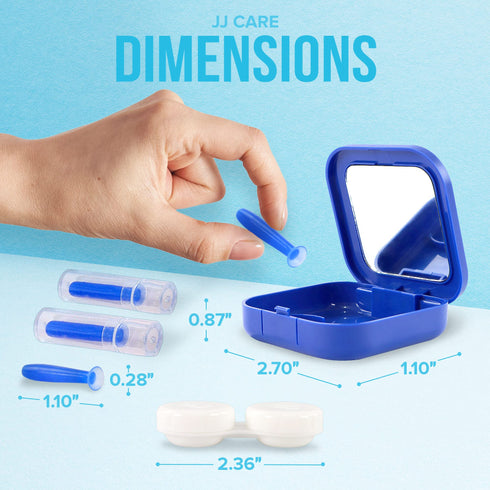 JJ CARE Contact Lens Applicator - Bundle Pack, Contact Lens Remover for Hard Lenses, Eye Contact Plunger for Hard Contacts, Contact Removal Tool for Permeable Gas Lenses w/Mirror & Contact Lens Case