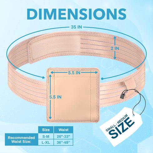 JJ CARE Feeding Tube Belt (Small), Breathable PEG Tube Belt, Nylon Fabric Gtube Belt Compatible with PEG Tubes and Gastrostomy Tubes, Adjustable and Washable G Tube Holder