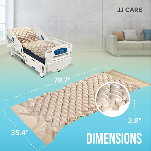 JJ CARE Alternating Pressure Mattress - 79"x35" Comfortable Hospital Bed Mattress Topper with Electric Pump - Pressure Relief Mattress Topper for Bedridden People's Bed Sores