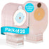 JJ CARE Colostomy Bags 20 PCS, One-Piece Pouching Ostomy Bags, No Mess Ostomy Supplies for Ileostomy, Colostomy, Urostomy Stoma Care with Odor Barrier, Drainable Ostomy Pouch with Cut to Fit Closure