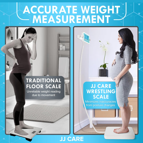 JJ CARE Medical Scale - Heavy Duty 660 lbs/299 Kgs Capacity Wrestling Scale for Gyms with Easy to Read LCD Display | Professional Medical Grade Scale for Body Weight, Home, Hospital, & Physicians