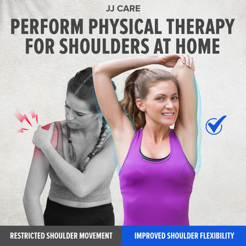 JJ CARE Over the Door Shoulder Pulley for Physical Therapy, 90 Inches Adjustable Exercise Pulleys for Shoulder Rehab - Rotator Cuff Exercise Equipment with Padded Handles, Door Hanger & Carry Bag