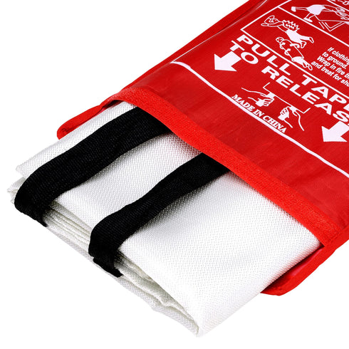 Fire Blanket 1 Pack, 40"x40" + Hooks & Gloves