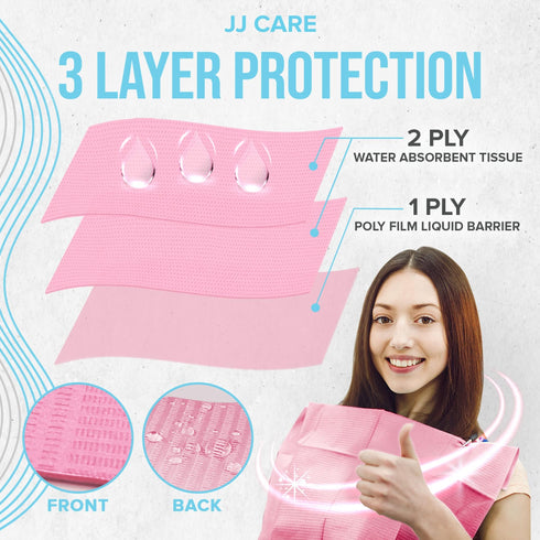 Dental Bibs Pack of 500, Pink