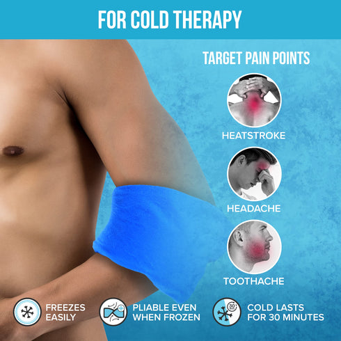 JJ CARE Gel Ice Packs Reusable - Pack of 2 Soft Ice Pack for Injuries with Wrap - Hot & Cold Pack Compress for Pain Relief, Rehabilitation, Flexible Therapy, for Knee, Back, Neck, Wrist, & Ankle