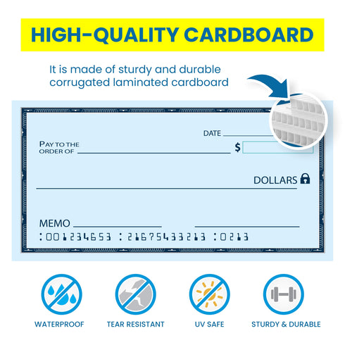 Giant Check 48"x24", Dry Erase, Blue
