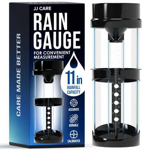 JJ CARE Rain Gauge 11’’ inches Rainfall Capacity, Rain Gauge Outdoor for Rainfall, Rain Gauge Measure for Garden, Lawn and Outdoor Yard, Weather Rain Gauge Collector