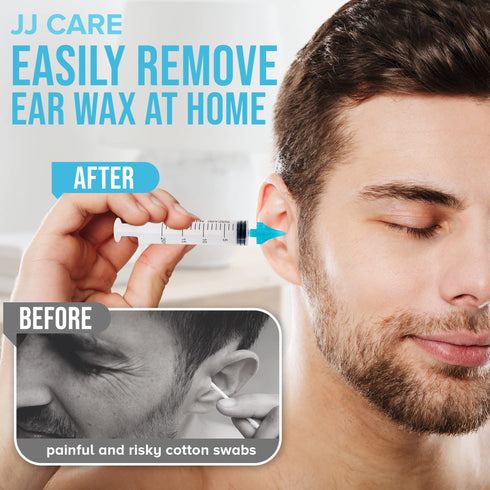 JJ CARE Ear Wax Removal Syringe (Set of 1) 20ml Capacity, Ear Wax Removal Kit, Ear Cleaner Kit, Tri-Stream Ear Syringe Irrigation Kit, Earwax Removal Syringe with 4 Rubber Tips