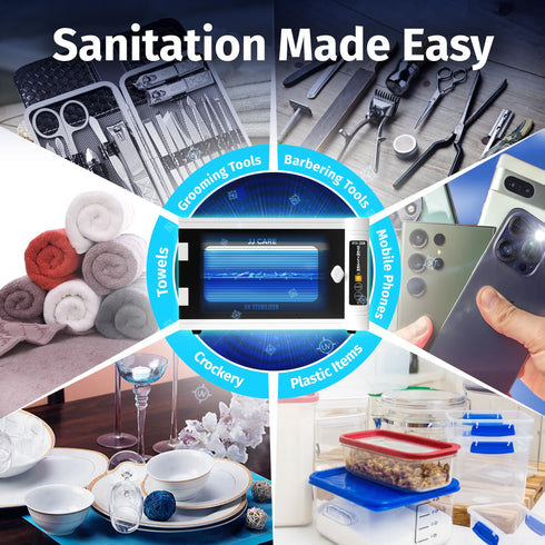 JJ CARE UV Sterilizer 8-Liter Capacity, UV Light 99% Sterilization Killing Efficiency, UV Sterilizer Cabinet for Salon, Spa, Office and At Home Use, Professional Tabletop UV Sterilizer