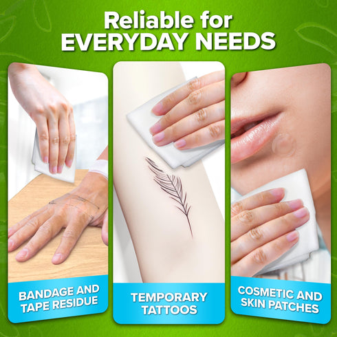 JJ Care Adhesive Remover Wipes (Pack of 100), Adhesive Remover for Skin, No Sting Medical Adhesive Remover, Ostomy Adhesive Remover