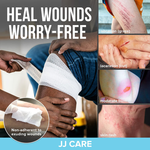 JJ CARE Gauze Rolls Pack of 24, Individually Wrapped Gauze Bandage Roll, with Bonus Medical Tape, 4 inches x 4.1 Yards Rolled Gauze, Latex Free & Stretchable Gauze Rolls